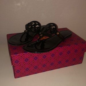 Tory Burch Black Patent Miller Sandal